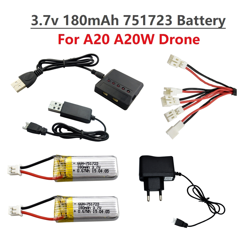 Drone Battery Balance Charger - Oryginalna bateria Lipo 3.7V 180mAh i