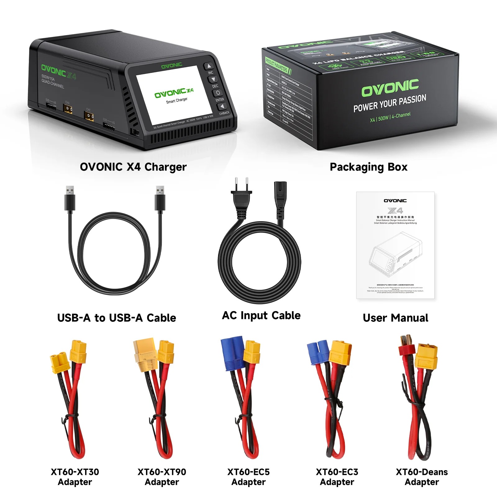 Drone Battery Smart - Ovonic X4 AC500W 4-kanałowa inteligentna ładowarka