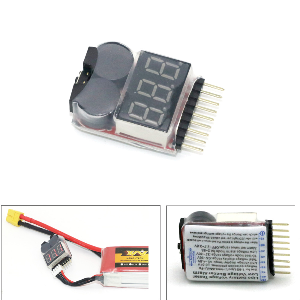 Drone Battery Alarm - Tester napięcia akumulatora Lipo woltomierz monitor