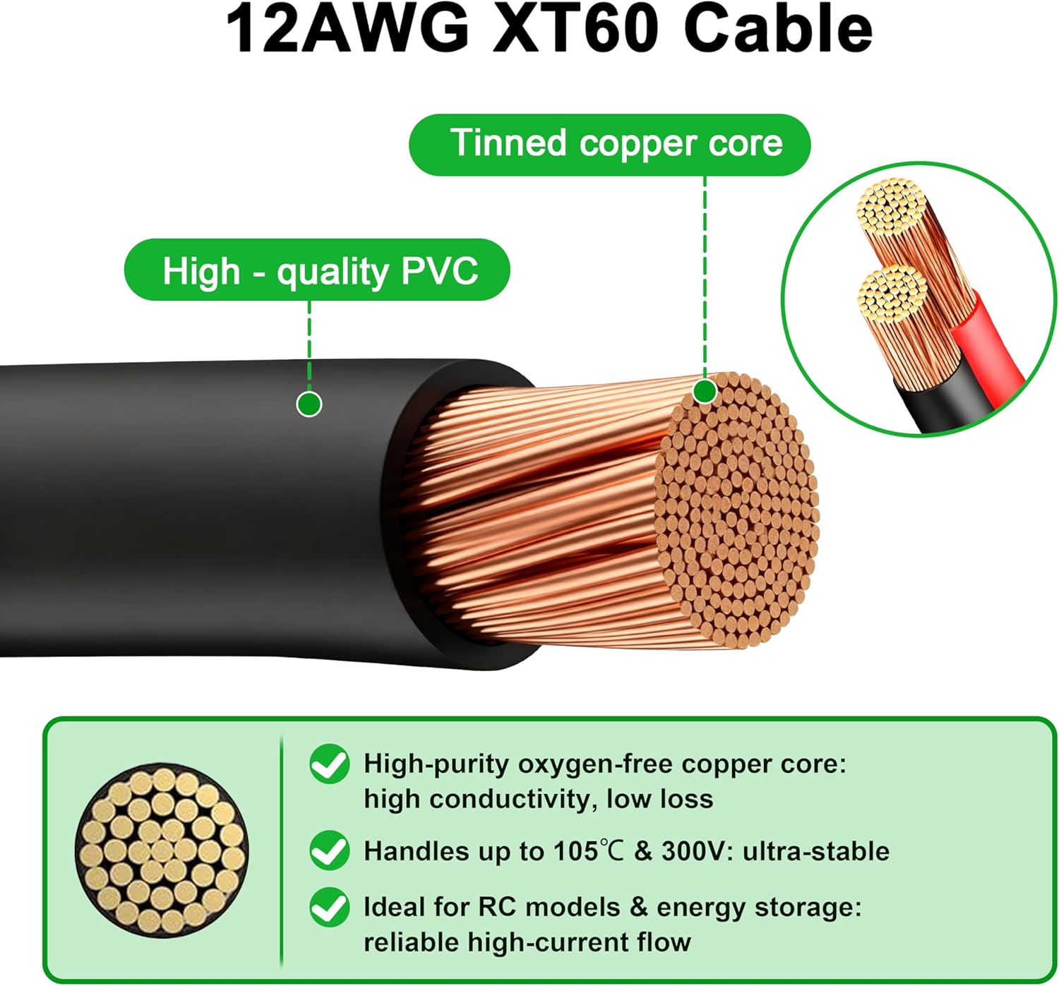 Kabel JMUYTOP 3FT 12AWG XT60 d – Drone Battery Connector recenzja i cena