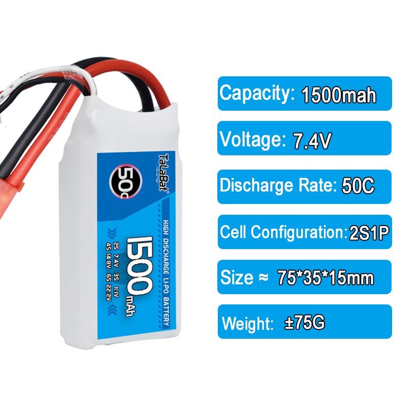 3 szt. TalaBat 50C 1500mAh 7.4 – Drone Battery Li-Ion recenzja i cena