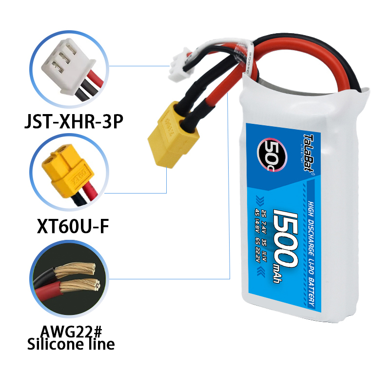 3 szt. TalaBat 50C 1500mAh 7.4 – Drone Battery Li-Ion recenzja i cena